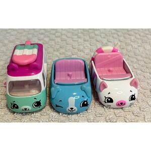 Shopkins Cutie Cars Die-Cast Vehicle Set of 3 Popsicle Van Puppy Cat Cruiser